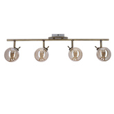 Lentini Lampa sufitowa listwa patynowy 4x40w g9 klosz bursztynowy