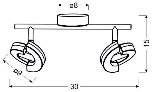 Lampa sufitowa ścienna listwa 2 LED Morris 92-67531