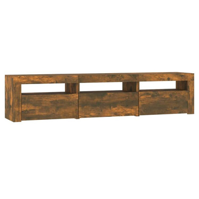 vidaXL Szafka pod TV z oświetleniem LED, przydymiony dąb, 180x35x40 cm