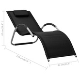 vidaXL Leżak, tworzywo textilene, czarno-szary