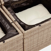 9-cz. zestaw mebli ogrodowych z poduszkami, beżowy, polirattan