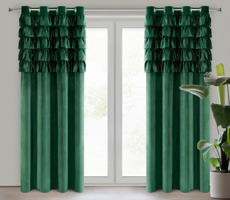 Zasłona Aura ciemnozielona 140x250