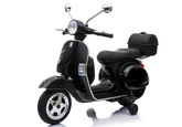 Skuter na Akumulator Vespa Dla Dzieci Światła LED Panel MP3 Czarny