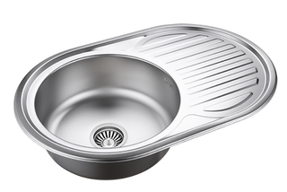 TOM 211 SteelQ zlewozmywak len z syfonem 1-komorowy z/o