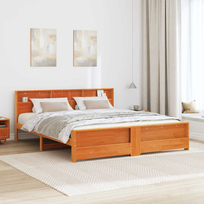Ramka łóżka Woskowy Brąz 200 x 200 cm Lite drewno sosnowe
