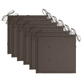 vidaXL Składane krzesła ogrodowe z poduszkami, 6 szt., drewno tekowe