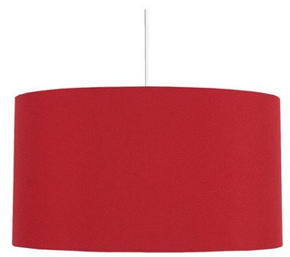 Lampa wisząca z abażurem Onda czerwona tkaninowa do salonu E27