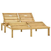 vidaXL Leżak podwójny, impregnowane na zielono drewno sosnowe