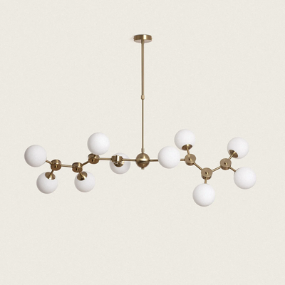 Żyrandol Złoty Lampa wisząca szklane Kule Abruzzo Gambino 10xE27