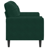 2-osobowa sofa z poduszkami, ciemnozielona, 140 cm, aksamit