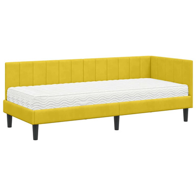Rama Łóżka Narożnego z Materacem 2 szt. Żółty 80 x 200 cm