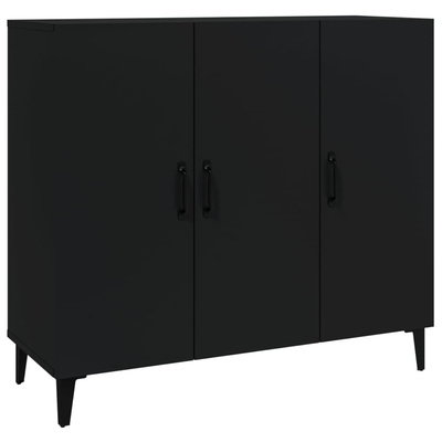 vidaXL Szafka, czarna, 90x34x80 cm, materiał drewnopochodny