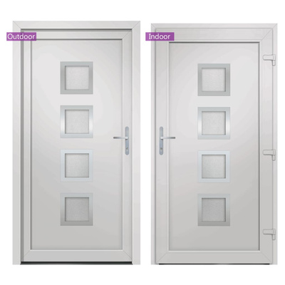 vidaXL Drzwi wejściowe, białe, 108x208 cm, PVC