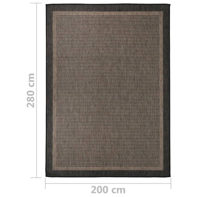 vidaXL Dywan zewnętrzny o płaskim splocie, 200x280 cm, ciemnobrązowy