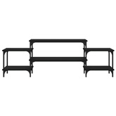 vidaXL Szafka pod TV, czarna, 157x35x52 cm, materiał drewnopochodny