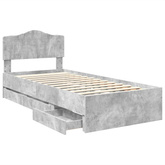 Ramka łóżka Betonowy szary 75 x 190 cm Drewno inżynieryjne