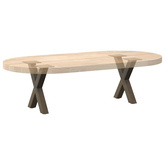Nogi do stolika kawowego w kształcie litery X 2 szt. Naturalna stal 37x(30-31) cm Stal