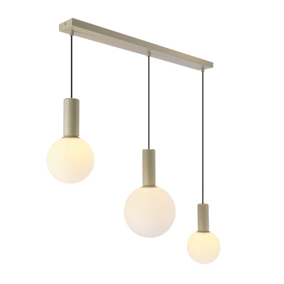 Lampa wisząca Testa beżowa klosze kule nad stół do jadalni 3xG9