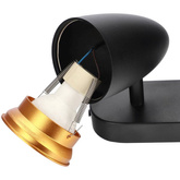 Podwójna punktowa oprawa sufitowa typu spot OVO 2 Black Gold, listwa, IP20, 2xGU10, czarna, pierścień złoty EDO777239 EDO Solutions