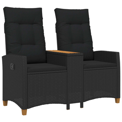 Leżanka z stolikiem 2 -Seater 126 x 65 x 112 cm polirattan
