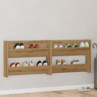 Szafka na buty 2 szt. 81 x 18 x 60 cm Materiał drewnopochodny