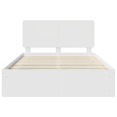 Ramka łóżka Z zagłówkiem Biały 140 x 190 cm Lite drewno sosnowe