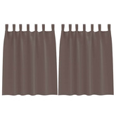 Firany blackout z kółkami 2 pcs Ciemny brąz 140 x 140 cm