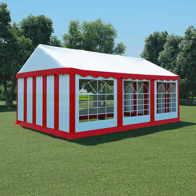 Namiot ogrodowy z PVC, 4x6 m, czerwono-biały