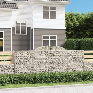 Kosze gabionowe, 6 szt, 300x30x120/140 cm, galwanizowane żelazo