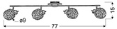 Lampa ścienna listwa 4X40W G9 chrom HORUS 94-19165