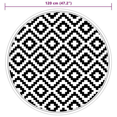 vidaXL Dywan na zewnątrz, szary, ?120 cm, PP wariant 5