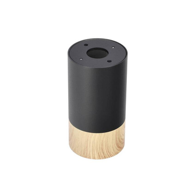 Punktowa oprawa sufitowa natynkowa JUNA Black, czarna z drewnianym pierścieniem,GU10, IP20, EDO777653 EDO Solutions