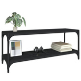 vidaXL Szafka pod TV czarna 100x33x41 cm materiał drewnopochodny/stal