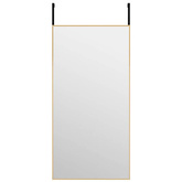 vidaXL Lustro na drzwi, złote, 40x80 cm, szkło i aluminium