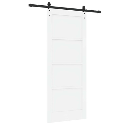 Drzwi przesuwne ORKDAL 83 x 202 cm Lite drewno sosnowe Biały