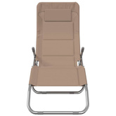 vidaXL Składne leżaki 2 szt., kolor taupe, tkanina Textilene i stal