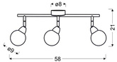 Lampa sufitowa Bolo spot regulowana 3-punktowa do salonu LED