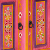 vidaXL Szafka pod TV, różowa, 110x30x40 cm, lite drewno mango