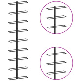 Ścienny uchwyt na 9 butelek wina, czarny, żelazny