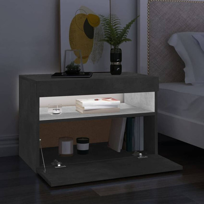 vidaXL Szafka pod TV z oświetleniem LED, szarość betonu, 60x35x40 cm