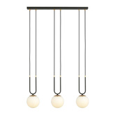 Lampa wisząca GLAM 3 BLACK/OPAL