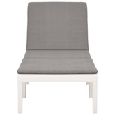 vidaXL Leżak z poduszką, plastikowy, biały