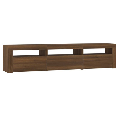 vidaXL Szafka pod TV z oświetleniem LED, brązowy dąb, 180x35x40 cm