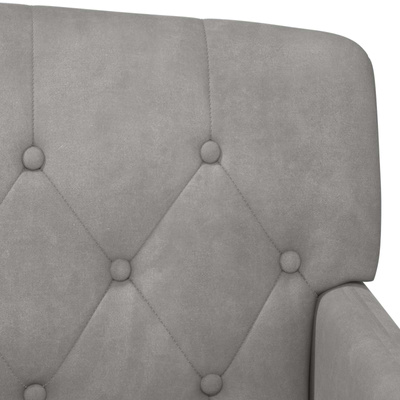 Sofa dwuosobowa z guzikowym pikowaniem jasnoszary Welur
