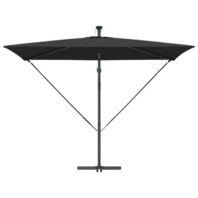 Parasol plażowy Czarny 294 x 200 x 270 cm Poliester i aluminium