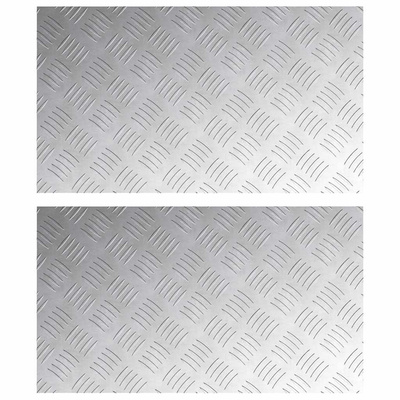 Stopień Prostokątny 2 pcs Srebrny 70 x 40 cm Aluminium