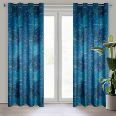 Zasłona Przel turkusowa 140x250