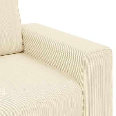 Sofa dwuosobowa kremowa 160x77x82 cm Tkanina sztruksowa