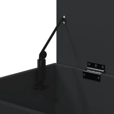 Skrzynia, czarna, 84x42x46 cm, materiał drewnopochodny