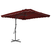Parasol ogrodowy na stalowym słupku, bordowy, 250x250x230 cm